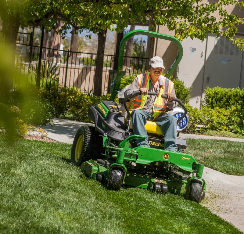 Man riding a lawn mower
